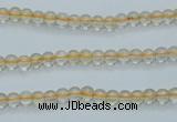 CCR01 15.5 inches 4mm round natural citrine gemstone beads wholesale