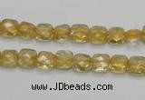 CCR12 15.5 inches 7*7mm faceted square natural citrine gemstone beads