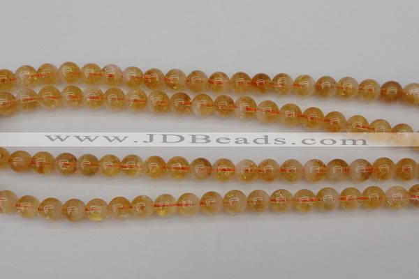 CCR166 15.5 inches 8mm round natural citrine beads wholesale
