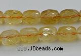 CCR179 15.5 inches 10*12mm faceted drum citrine gemstone beads