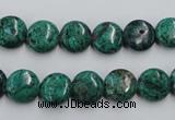 CCS211 15.5 inches 10mm flat round natural Chinese chrysocolla beads