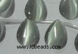 CCT1021 Top-drilled 13*18mm flat teardrop cats eye beads wholesale