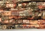 CCU1097 15 inches 2*4mm cuboid leopard skin jasper beads