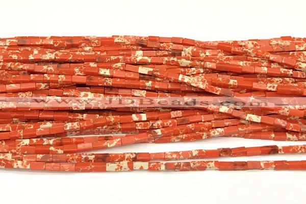 CCU1121 15 inches 2*4mm cuboid imitation sea sediment jasper beads