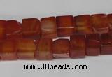 CCU67 15.5 inches 8*8mm cube red agate beads wholesale