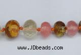 CCY209 4*8mm - 13*18mm faceted rondelle volcano cherry quartz beads