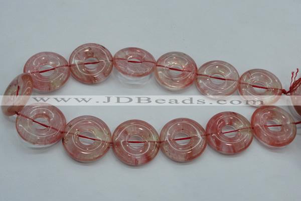CCY56 15.5 inches 30mm donut cherry quartz beads wholesale