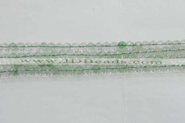 CCY611 15.5 inches 6mm faceted round green cherry quartz beads
