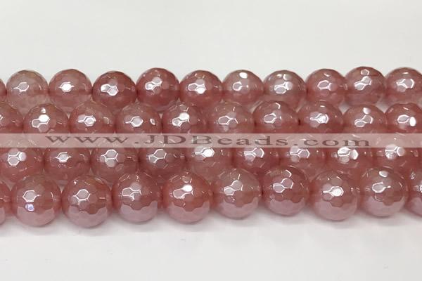 CCY668 15 inches 12mm faceted round AB-color cherry quartz beads