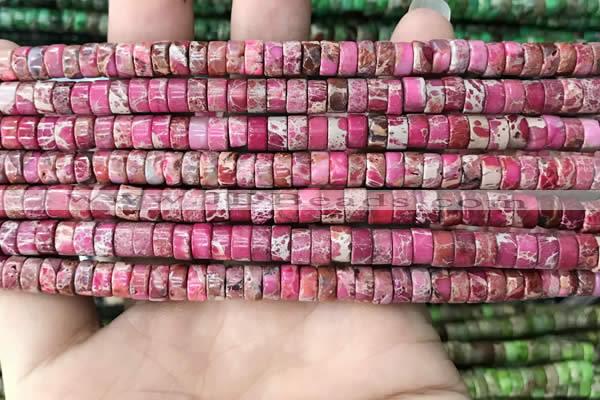 CDE1232 15.5 inches 3*6mm heishi sea sediment jasper beads