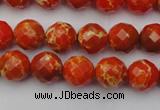CDE2100 15.5 inches 6mm faceted round dyed sea sediment jasper beads