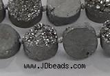 CDQ702 8 inches 12mm coin druzy quartz beads wholesale