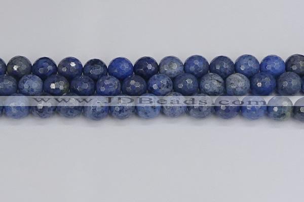 CDU326 15.5 inches 12mm faceted round blue dumortierite beads