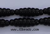 CFG760 15.5 inches 10*30mm carved rice black agate beads