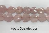 CFG978 15.5 inches 33*33mm carved flower rose quartz beads