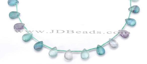CFL24 10*14mm teardrop A- grade natural fluorite gemstone beads