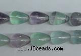 CFL327 15.5 inches 6*10mm teardrop natural fluorite beads