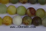 CFW203 15.5 inches 10mm round matte flower jade beads wholesale