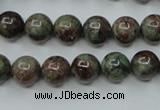 CGA304 15.5 inches 12mm round red green garnet gemstone beads