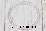 CGB7286 4mm tiny white crystal beaded meditation yoga bracelets