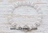 CGB7435 8mm matte Tibetan agate bracelet with skull for men or women
