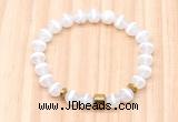 CGB8860 8mm, 10mm tibetan agate, drum & rondelle hematite beaded bracelets