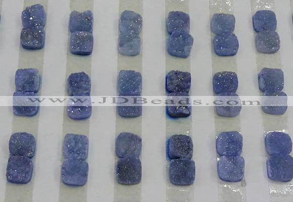 CGC211 10*10mm square druzy quartz cabochons wholesale