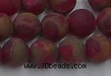 CGO254 15.5 inches 12mm round matte gold multi-color stone beads