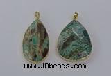 CGP3278 30*45mm - 35*50mm faceted teardrop ocean agate pendants