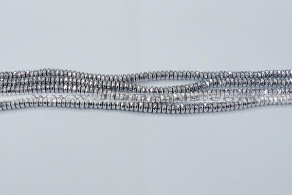 CHE733 15.5 inches 3*6mm faceted rondelle plated hematite beads