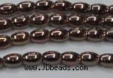 CHE742 15.5 inches 4*6mm rice plated hematite beads wholesale