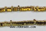 CHE921 15.5 inches 1*3mm triangle plated hematite beads wholesale