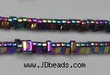 CHE922 15.5 inches 1*3mm triangle plated hematite beads wholesale