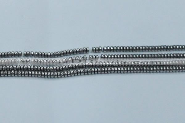 CHE962 15.5 inches 1.5*3mm rondelle plated hematite beads wholesale