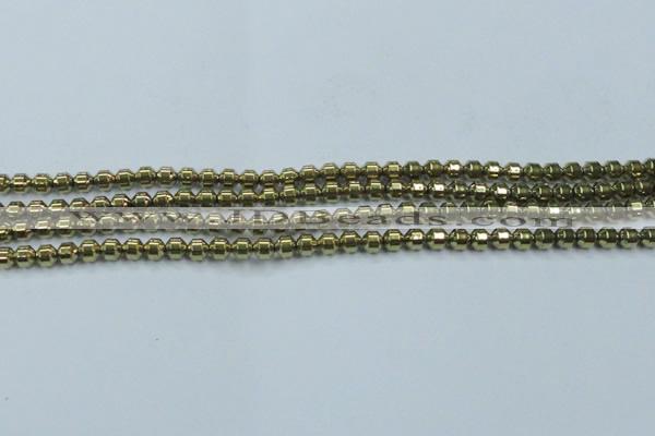 CHE973 15.5 inches 4*4mm plated hematite beads wholesale