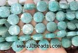 CIBS56 15 inches 15mm faceted coin amazonite beads wholesale