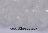 CKQ346 15.5 inches 12mm faceted round dyed crackle quartz beads