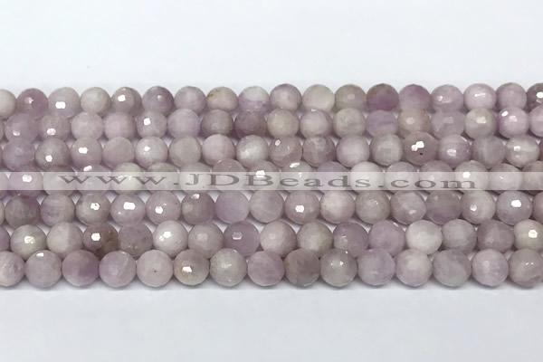 CKU346 15 inches 6mm faceted round kunzite beads