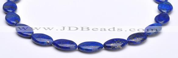 CLA34 13*20mm flat oval deep blue dyed lapis lazuli beads