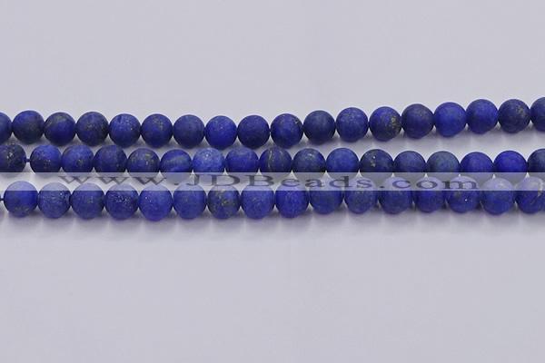 CLA72 15.5 inches 8mm round matte lapis lazuli beads wholesale