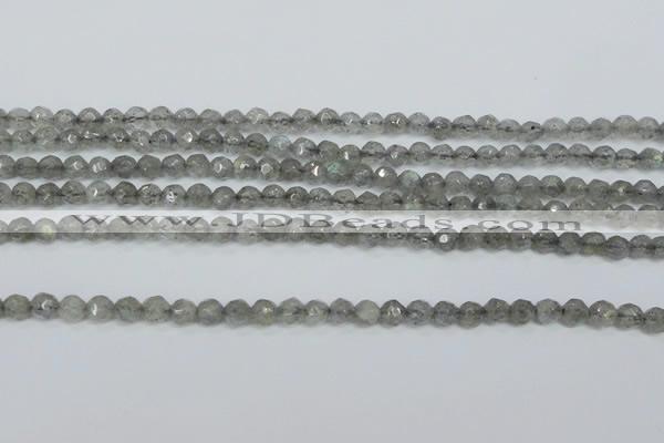 CLB510 15.5 inches 4mm faceted round labradorite gemstone beads