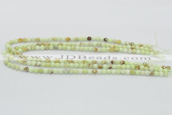CLE33 15.5 inches 6mm faceted round lemon turquoise beads wholesale
