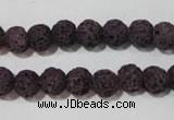 CLV476 15.5 inches 8mm round dyed purple lava beads wholesale