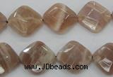 CMS106 15.5 inches 14*14mm faceted diamond moonstone gemstone beads