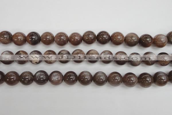 CMS145 15.5 inches 12mm round natural grey moonstone beads
