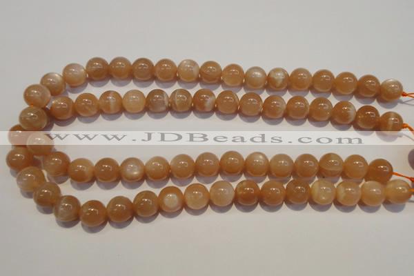 CMS704 15.5 inches 12mm round peach moonstone beads wholesale