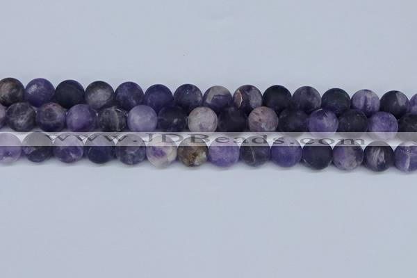 CNA1064 15.5 inches 12mm round matte dogtooth amethyst beads