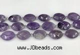 CNA1202 15.5 inches 18*25mm faceted oval amethyst beads