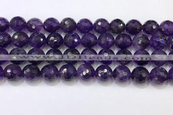 CNA994 15.5 inches 12mmm faceted round amethyst beads wholesale