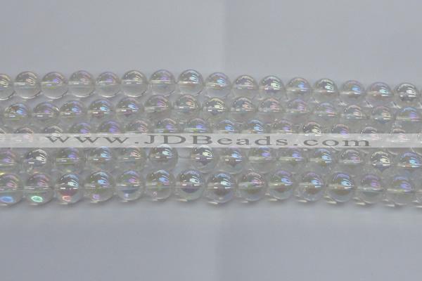 CNC203 15.5 inches 10mm round AB-color white crystal beads